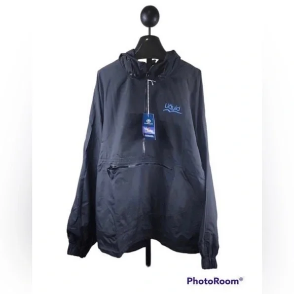 NWT Vantage Apparel Hooded Windbreaker Packable Pullover Jacket Men's Size Large - Picture 1 of 4